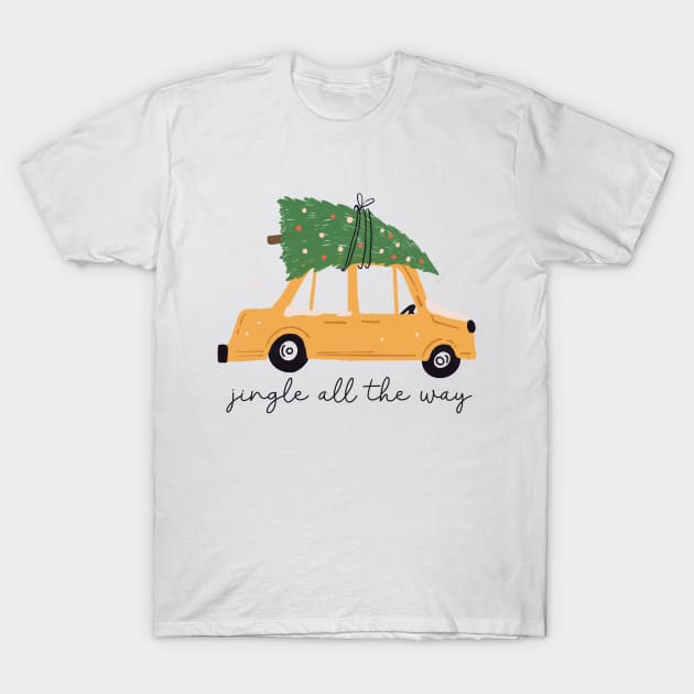 Hand Drawn Christmas Tree Car Funny T-Shirt by Culnaneandreas.Fashion